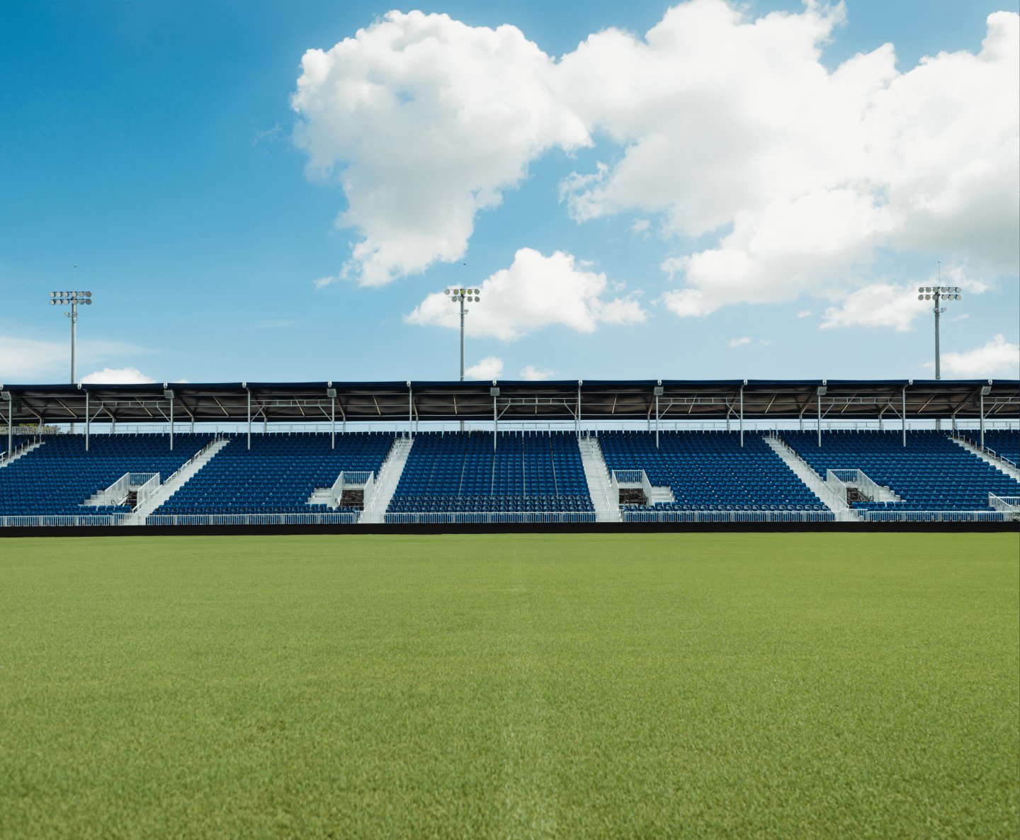 Field-level view of the stadium stands